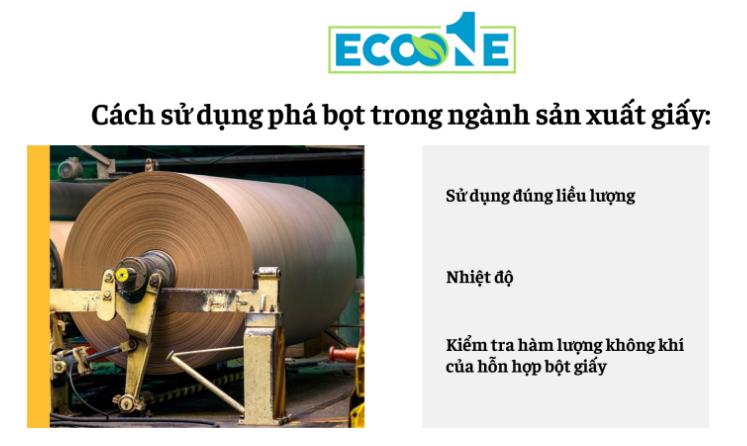 Cách sử dụng phá bọt trong ngành sản xuất giấy